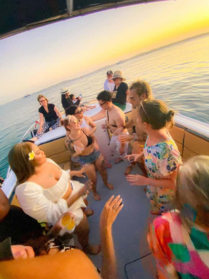 Cartagena: Sunset in boat in the bay with music and liquor - A Sunset Party on the Bay: What You’re Really Buying
