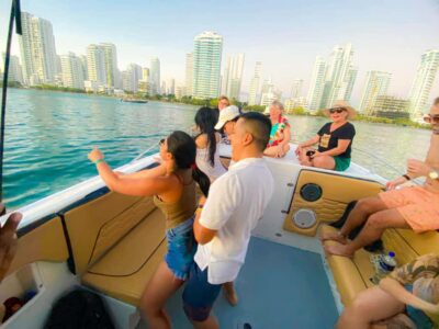 Cartagena: Sunset in boat in the bay with music and liquor - From Muelle de los Pegasos to the Deck: Timing That Matters