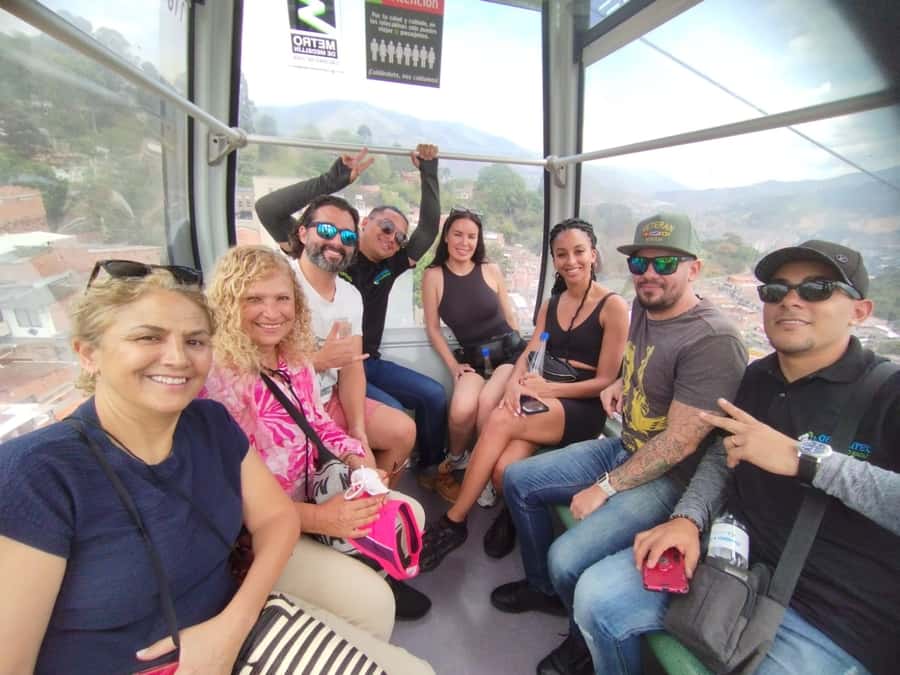 City Tour Medellin with a Chiva or a thematic van - The metro + metrocable portion: views without the effort