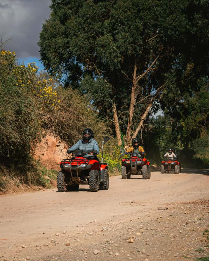 From Cusco: Quad bike tour Moray and Salt Mines - Maras Salt Mines: patterned ponds, guided orientation, and salted chocolate