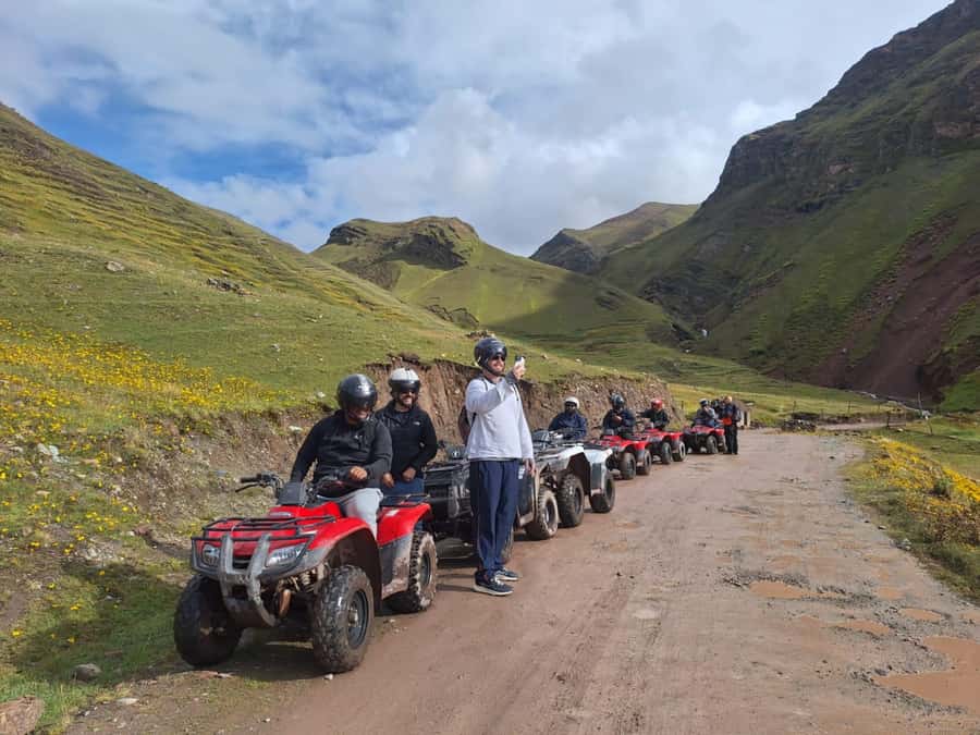 From cusco: Rainbow Mountain ATV Tour with meals - ATV base and safety practice: how the ride works