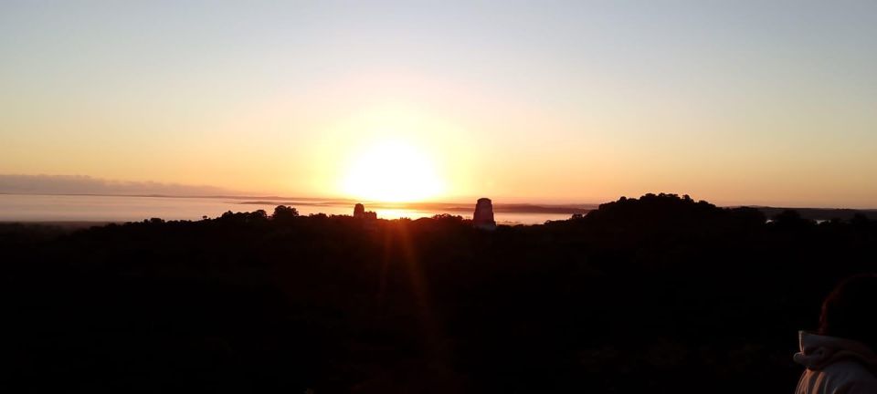 From Flores: Tikal Sunset Tour - Sunset climb on the Lost World (Mundo Perdido): The 360 view moment