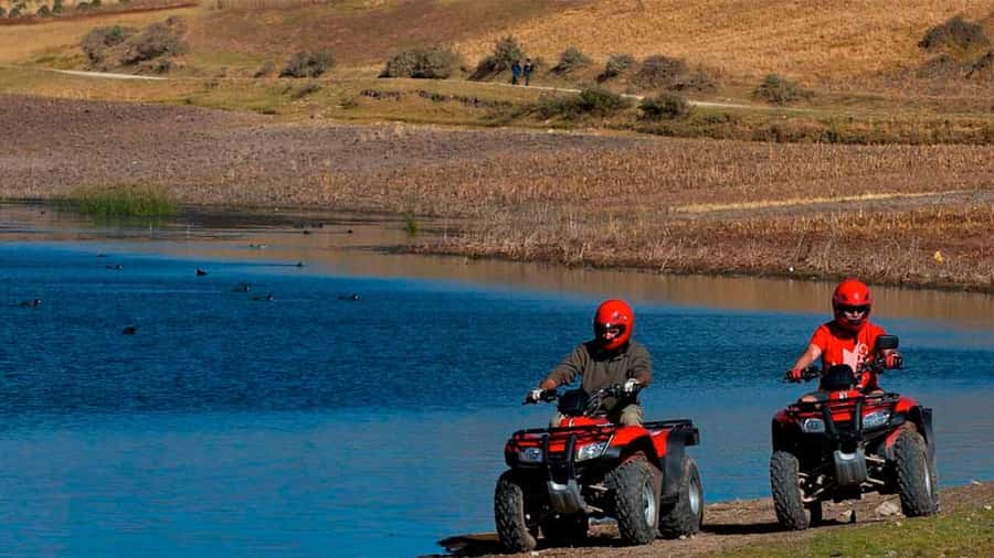 Sacred Valley: Huaypoo Lagoon and Maras by Quad Bike - ATV - Maras salt mines from a viewpoint: big visuals, short time, no inside access